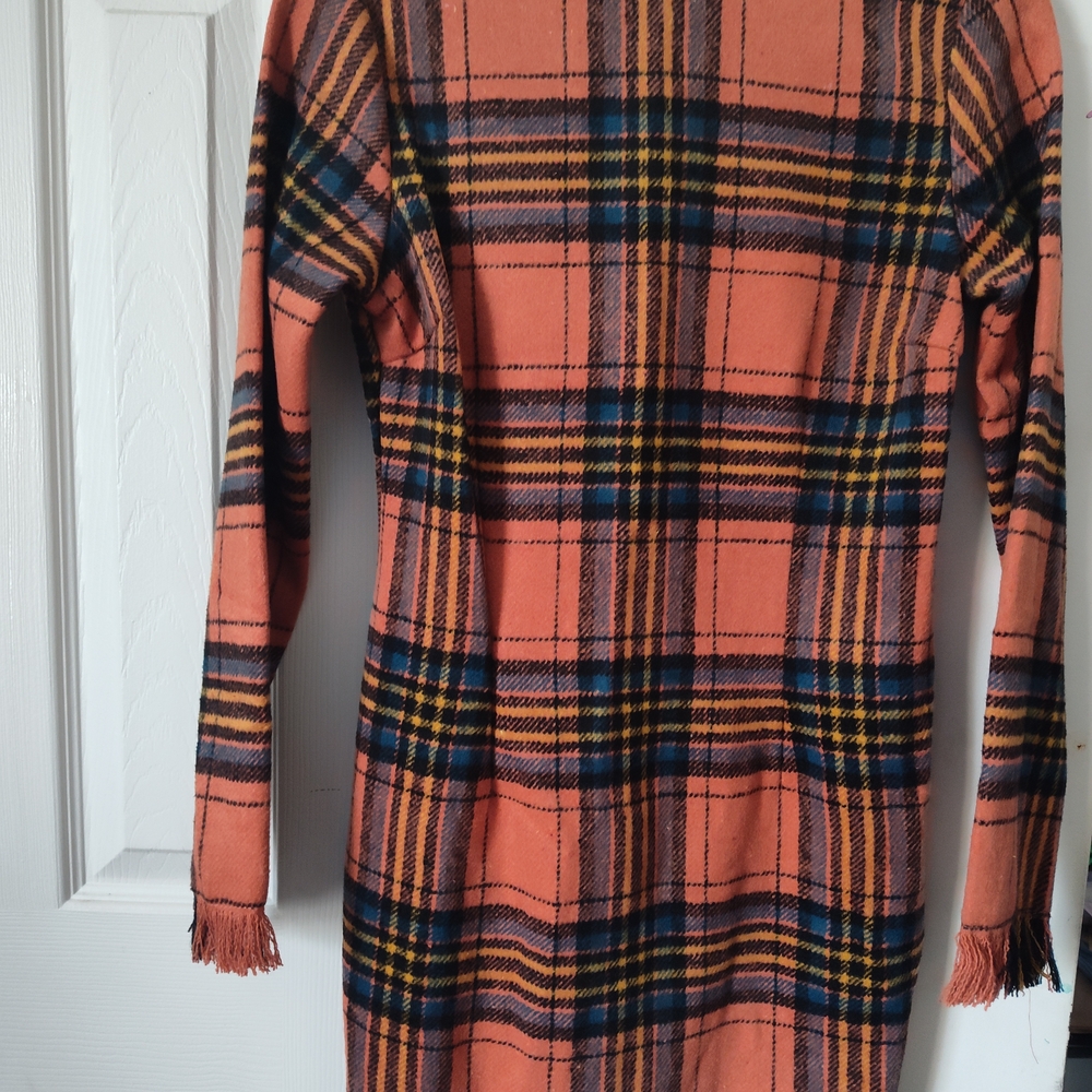 SHEIN Plaid Midi Dress - Orange and Black